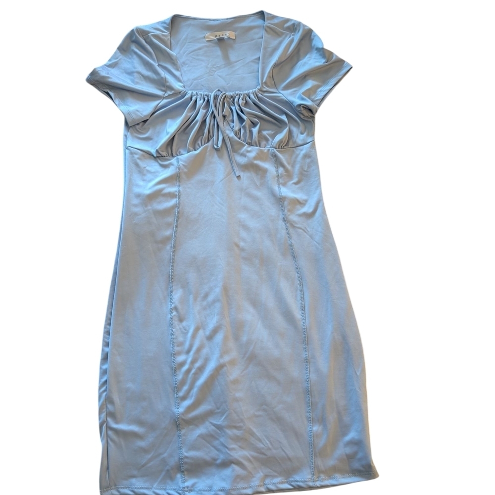Gaze Sky Blue Gathered Dress